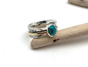 Bague en argent sterling 925 de style bohème pour femme avec pierre précieuse turquoise bijoux de mariage faits à la main cadeau plaqué rhodium amour tendance - Product Image 2