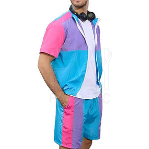 Conjuntos de dos piezas de cortavientos con cremallera multicolor con conjuntos de material de Spandex/poliéster para hombres personaliza tu logotipo de marca - Product Image 3