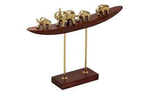 Altın fil bakıcı-4 Set fil anne iki bebekler fil bakıcısı süs raf masa hediye ev masaüstü için - Product Image 4