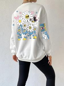 Sudadera con Capucha de Felpa de Algodón para Mujer, con Logotipo Personalizado, Manga Larga, Cuello Redondo, Estilo Casual, Nueva Llegada 2026 - Product Image 3