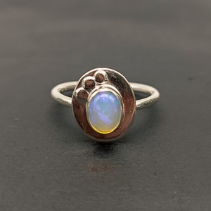 Bague en opale éthiopienne naturelle Bijoux fins Bague en argent sterling 925 Bague de conception moderne pour femme Bague cadeau de mariage - Product Image 2