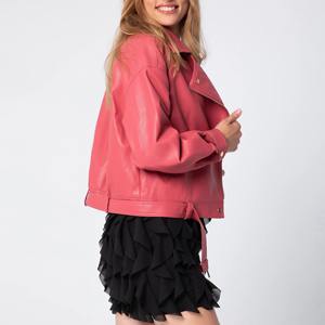 Veste en cuir pour femmes avec logo personnalisé de haute qualité, vêtements de mode respirants avec un design élégant - Product Image 5