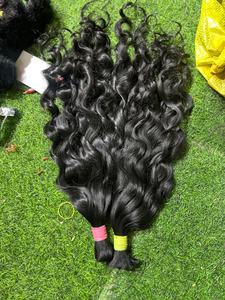 Cabello Humano Remy Natural Ondulado Indio Virgen de Alta Calidad, Extensiones Premium de 24 Pulgadas, Trama Doble a Máquina, Negro Natural, Individual - Product Image 2