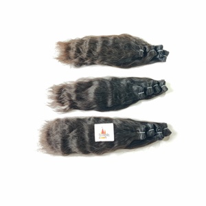 Máquina cruda de doble trama India al por mayor 100% color natural negro cutícula alineada ondas profundas procesadas para extensiones de cabello de mujer - Product Image 2