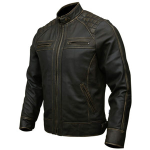 Chaqueta de moto de carreras de cuero genuino de alta calidad chaquetas de moto de hombre con estilo personalizadas acolchadas - Product Image 2