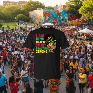 Camiseta con diseño de melanina afroamericana, negra, inteligente, hermosa y fuerte - Product Image 3