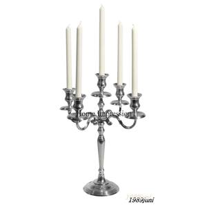 Tamaño pequeño aluminio fundido plata pulido diseño Simple Hogar y Hotel mesa auxiliar centro de mesa y decoración suministro de candelabros - Product Image 3