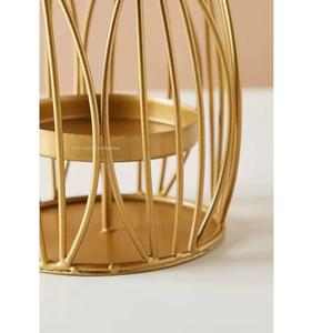 Ramadan décoratif fil métallique chauffe-plat bougeoir or fini pour table maison événement décoration artisanat - Product Image 3