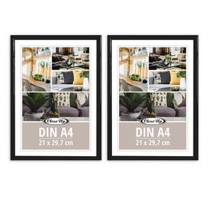 Set 2 Simple A4 Plastic Poster <b>Frames</b> 21 X 29.7 cm Black <b>Double</b> Sided <b>Photo</b> <b>Frames</b> for <b>Photos</b> Art Wood Iron Great for Gifts - Product Image 1
