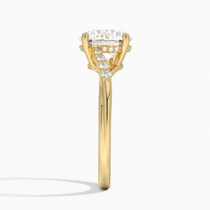 Encantador anillo de declaración de moissanita de corte redondo de oro de 10K, joyería nupcial para boda, compromiso, regalo de fiesta de aniversario para mujer - Product Image 5