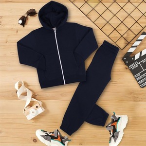 Customized Cotton Joggers and Sweatpants with Hood for Girls Winter Print Tracksuit for Children - Product Image 5