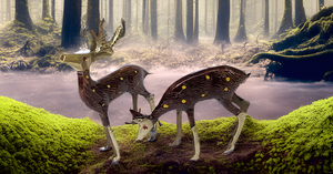 รูปปั้นทองเหลืองกวางหลากสีที่หรูหราของตกแต่งบ้านโลหะแนวนามธรรมที่หรูหราเครื่องประดับโลหะรูปกวางสไตล์วินเทจที่สำคัญของฮวงจุ้ย - Product Image 2