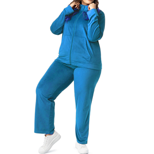 Cheap Price Custom Suppliers and <b>Joggers</b> Set Front Pockets <b>Velvet</b> Tracksuit Zipper Hoodie <b>Velvet</b> Pant High Quality Best - Product Image 1