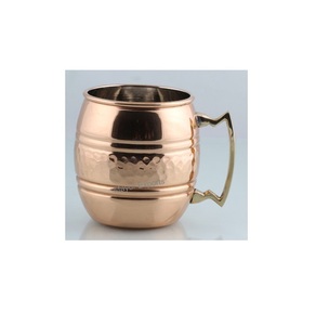 Mug à Moscow Mule en cuivre pur martelé avec poignée |   Chope à bière ou à cocktail en cuivre artisanal - Product Image 1