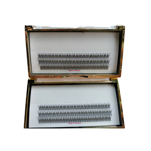 Extensions de cils professionnelles longues en queue de poisson préfabriquées Maquillage de beauté de marque privée doux personnalisé prêt pour l'exportation Noir - Product Image 1