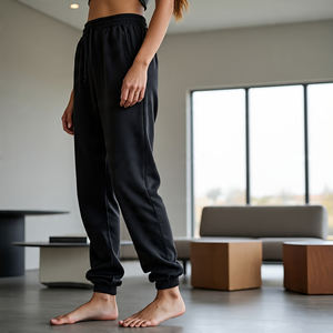 Venta al por mayor Cordón de la cintura pantalones de chándal Loose Fit Jogger pantalón pijama Mujeres Ropa deportiva Pantalones de chándal Señoras - Product Image 3