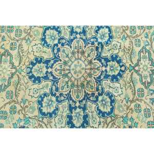 พรมขนาด 6.5x9.3 ฟุต, พรมวินเทจตุรกี, พรมขนสัตว์ลายดอกไม้สีเขียว - Product Image 5