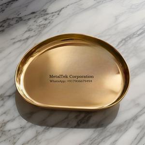 Golden <b>Tray</b> Luxury Modern Shape Design Stainless Steel <b>Mirror</b> Polished Luxury Home Wedding Restaurant Fruit Serving Metal <b>Trays</b> - Product Image 5