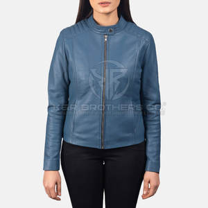 Chaqueta de cuero suave con acabado transpirable para mujer, abrigo con cremallera, ropa de abrigo informal elegante para motocicleta para invierno - Product Image 3