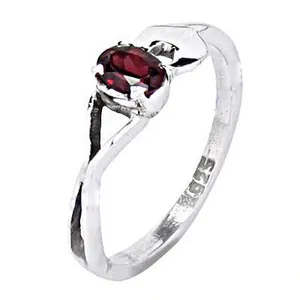 Art Palace 925 <b>Silver</b> <b>Garnet</b> <b>Ring</b> Oval Cut Prong Setting Trendy Women's Gemstone Jewelry Anniversary Engagement Fine <b>Rings</b> - Product Image 2