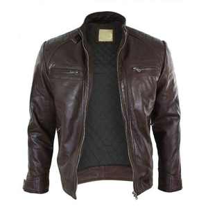 Nouvelle veste en cuir pour hommes Blouson aviateur en similicuir Veste en cuir pour hommes Automne Hommes Col montant Manteau décontracté - Product Image 4