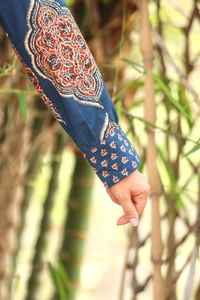 Robe mi-longue en coton pour femmes, imprimé en blocs, robe chemise indienne florale, tenue décontractée d'été - Product Image 2