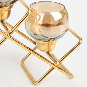Portavelas de hierro de metal redondo de lujo moderno, adornos navideños para Hotel en casa con molde de vela elegante - Product Image 3
