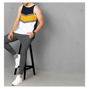 Fitness sport entraînement tricoté décontracté débardeur musculation Stringer gilet personnalisé Gym hommes course - Product Image 5