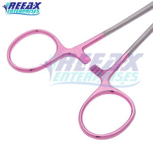 Ensemble d'instruments porte-aiguilles chirurgicaux en acier inoxydable de qualité supérieure, couleur rose, réutilisable, certifié CE, service OEM - Product Image 4