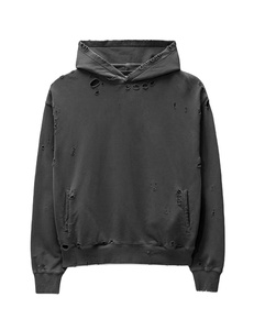 Sweat à capuche surdimensionné en coton éponge de haute qualité Streetwear épais polaire épaule tombante plaine vierge personnalisé sweats à capuche pour hommes broderie unie - Product Image 5