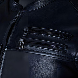 Chaqueta de cuero elegante para hombre, estilo universitario con capucha y cuello alto tejido, cómoda y casual para la calle, venta al por mayor - Product Image 4