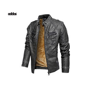 Nouveau Style hommes moto veste en cuir grande taille imperméable coupe-vent en cuir véritable lavé mouton réversible écologique - Product Image 1