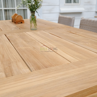 Vente flash - Ensemble table et chaises à manger en teck pour 8 personnes - Design minimaliste moderne - Réglable - Fait à la main - Utilisation à domicile/appartement/villa/hôtel