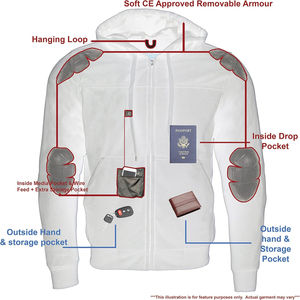 Sudadera con capucha personalizada para hombre 2025 con protección 100% para motocicleta con cremallera impermeable a prueba de viento Kevlar - Product Image 5