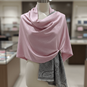 Lavender Grey Dual-Tone Paisley <b>Pashmina</b> <b>Shawl</b> Satin Cashmere Modal Rayon Polyester Jersey Lace Digital Leopard Dot Letter - Product Image 1