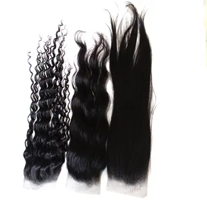 Paquet de cheveux doux avec fermeture main marée 100% humain avec des cheveux de bébé naturel droit vietnamien vierge cheveux humains fermeture supérieure