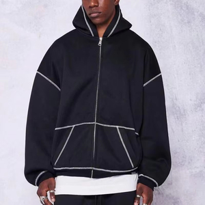 Wholesale Bulk Winter Embroidered <b>Zipper</b> <b>Sweatshirt</b> Custom Men Oversized Hoodies Plus Size Casual with Custom Logo High Quality - Product Image 1
