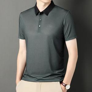 Moda de verano 2025, nueva camiseta de manga corta para hombre, camiseta POLO, ropa informal de negocios de tela con estampado de insignia, Top informal de verano - Product Image 5