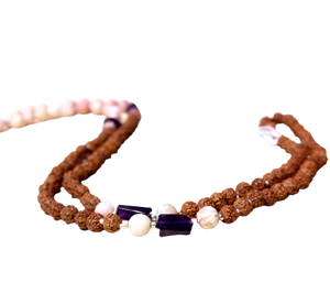 Rudraksha-Cuentas facetadas de ópalo rosa de calidad superior, 108 cuentas de mano para la oración de Yago Mala, piedra de cristal curativa Natural - Product Image 4