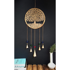 Carillons éoliens d'arbre de vie écologiques à la mode perles multicolores sur des cloches suspendues en métal doré pour la décoration intérieure extérieure - Product Image 4