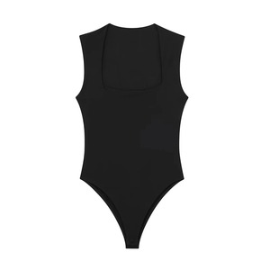 New Cotton Breathable Casual Swimwear Women's Stylish Sleeveless Summer Swimsuit Customize Wholesale One Piece Bodysuits - Product Image 5