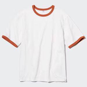 T-shirt à col rond et à manches courtes en coton épais pour homme T-shirts AIRism en coton avec logo personnalisé - Product Image 1