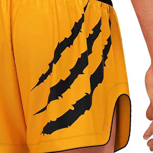 กางเกงมวยไทยขาสั้นสำหรับผู้ชายพิมพ์ลายโลโก้แบบซับลิเมตสไตล์ใหม่ล่าสุด - Product Image 4