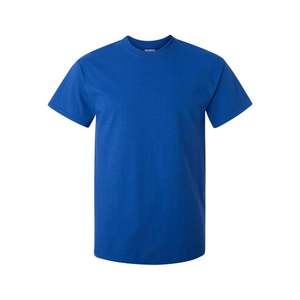 เสื้อยืดแขนสั้นคอกลมผ้าคอตตอนแท้ทรงหลวมสีพื้นสีขาวเสื้อยืดผู้ชายและผู้หญิงสีทึบ - Product Image 1