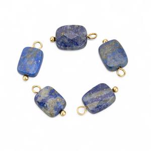 925 Argent Rectangle Lapis Gemstone Charm Pendentif-Fabriqué À La Main Fine Pendentif En Gros - Product Image 1