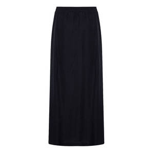 Black Women's Linen Wrap <b>Skirt</b> with <b>Elastic</b> <b>Waist</b>-Breathable Summer Casual - Product Image 3