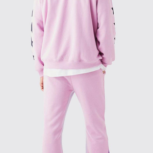 Conjunto de Sudadera con Capucha Rosa para Hombre, Corte Holgado, Felpa, Estampado de Estrellas, Chándal Informal con Bolsillo, Ropa de Otoño - Product Image 3