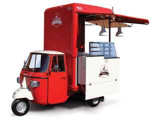 Piaggio Ape Food Coffee, Equipo Agrícola Móvil de Acero con Superficie Galvanizada, Garantía de 3 Años, Rueda Delantera Giratoria Amarilla - Product Image 6