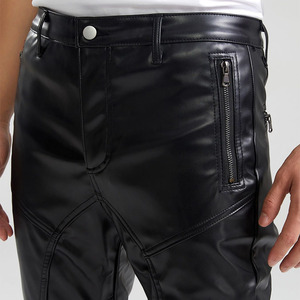 Premium <b>Men</b> Biker Style Leather Pants Trendy Motorcycle <b>Trousers</b> Slim Fit Streetwear Riding Fashion - Product Image 4