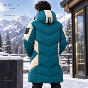 <b>Men's</b> Oversized Long Puffer Jacket <b>Winter</b> <b>Warm</b> Quilted Hooded <b>Coat</b> Thick Insulated Outdoor OEM Wholesale Supplier - Product Image 2